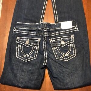 LA IDOL Size 5 Dark Straight Women's Jeans (L-88)